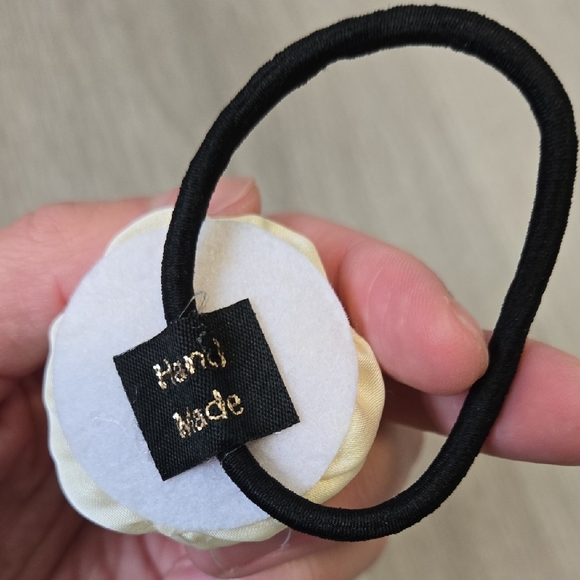 Hand Made Cream Rose Hair Ties - Picture 6 of 6